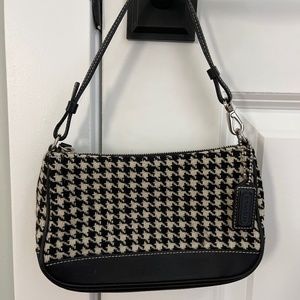 Black plaid coach mini bag